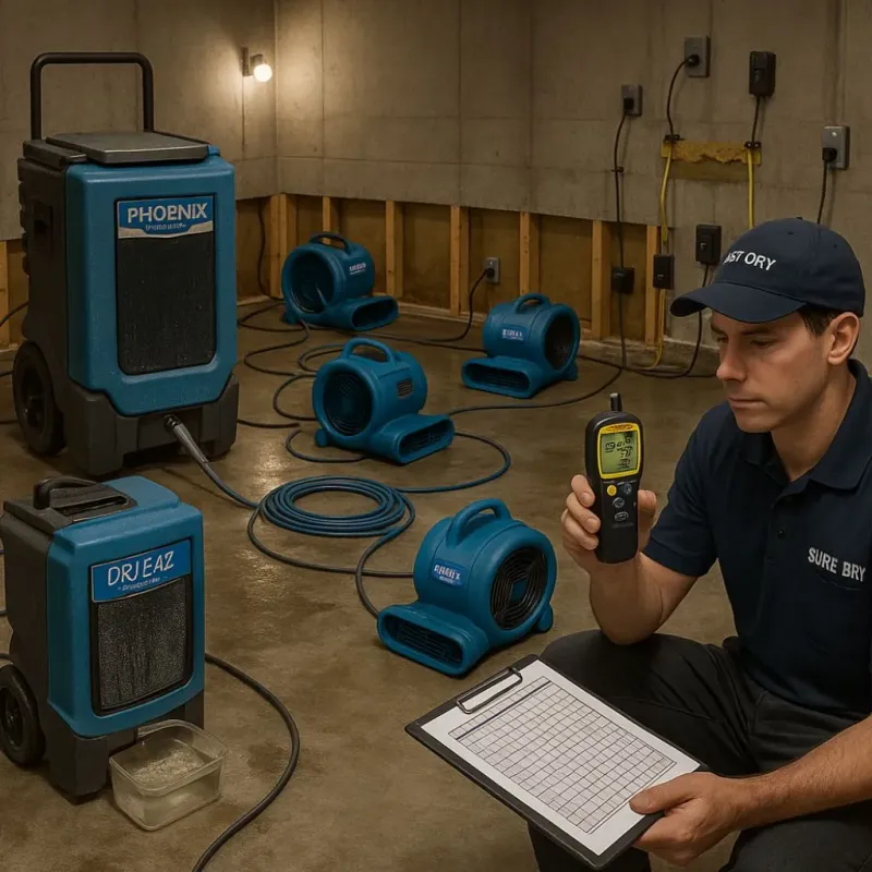 Structural Drying and Dehumidification process in Hoxie, AR